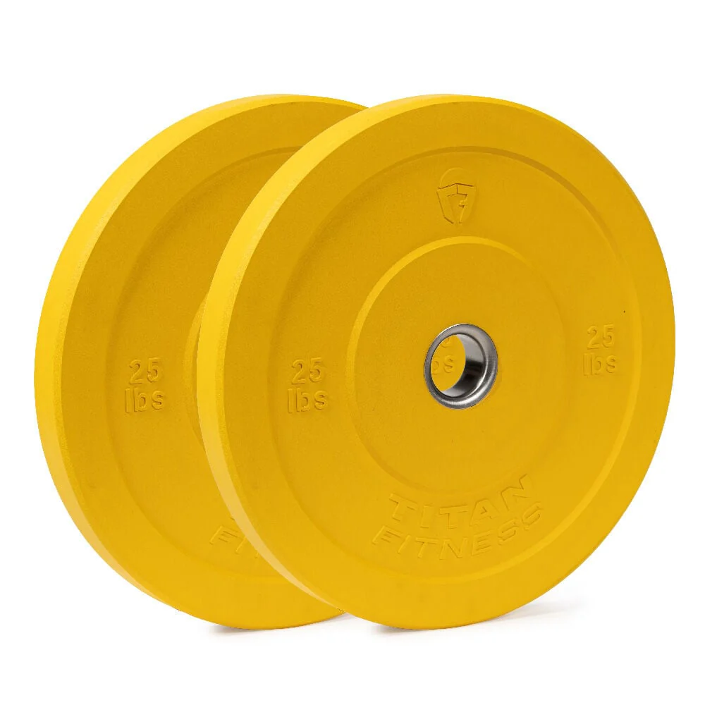 Scratch and Dent - Olympic Rubber Bumper Plates | Color | 25 LB Pair | - FINAL SALE