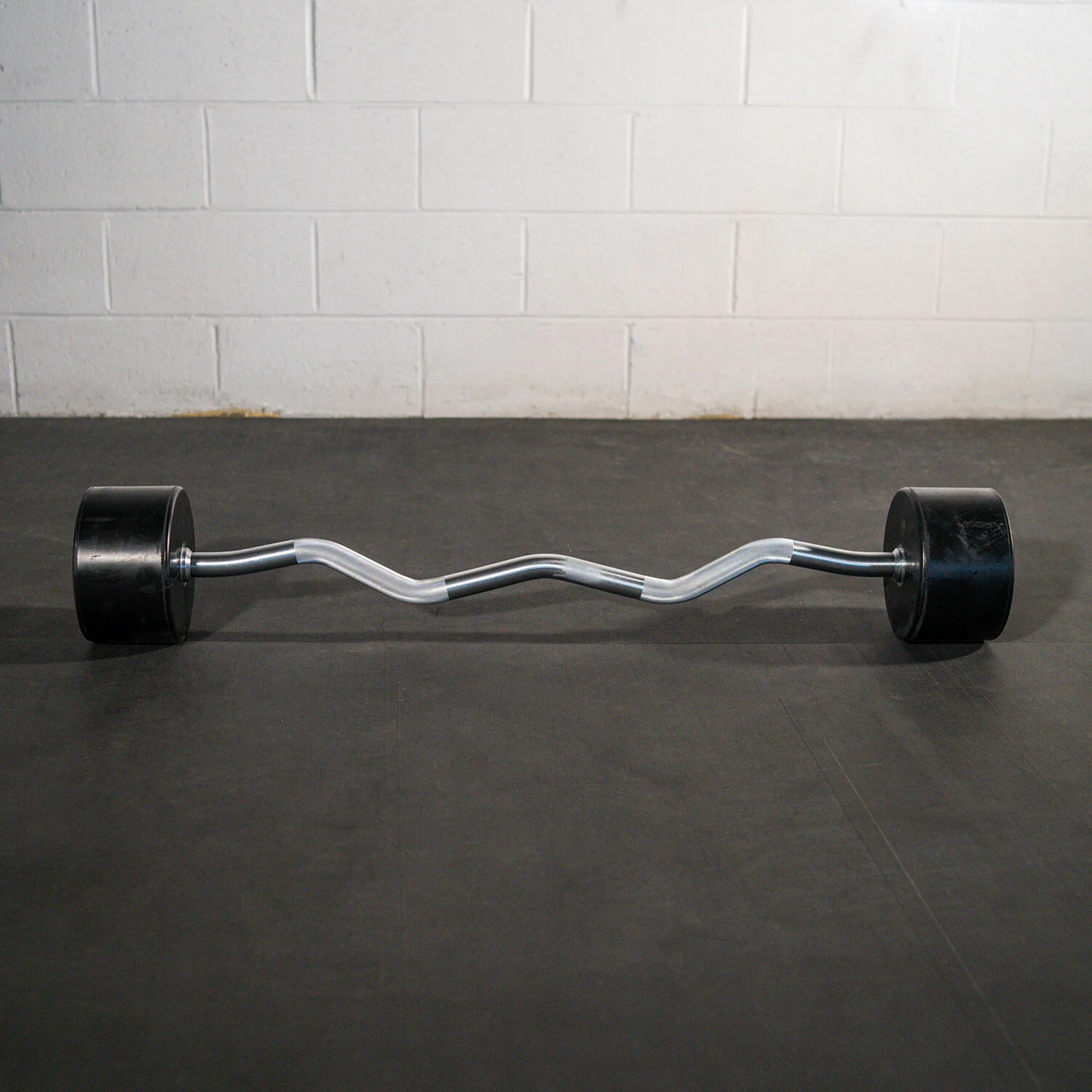 Scratch and Dent, 110 LB EZ Curl Rubber Fixed Barbell - Image 4
