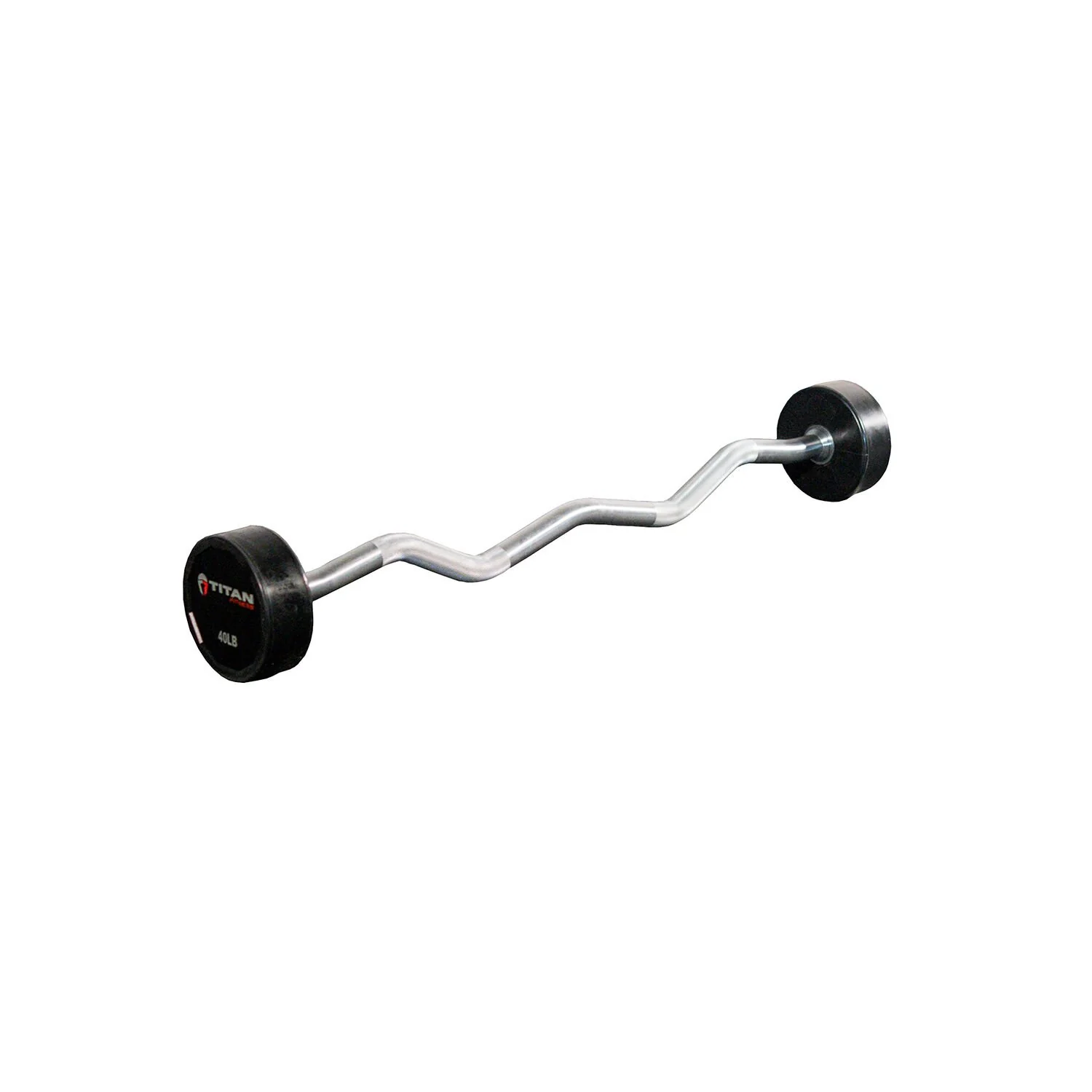Scratch and Dent - Rubber Fixed Barbell | EZ Curl | 40 LB - FINAL SALE