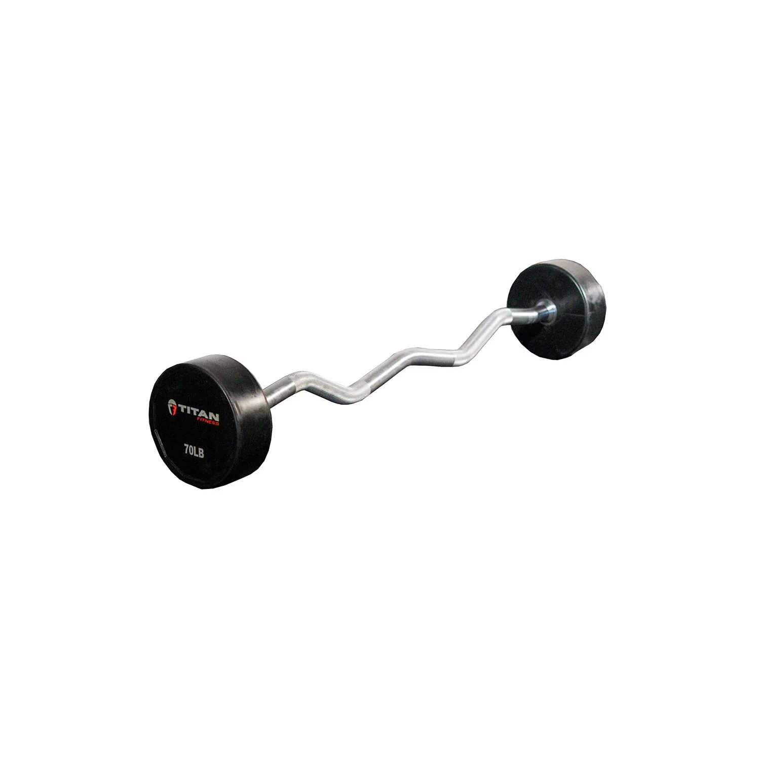 Scratch and Dent - Rubber Fixed Barbell | EZ Curl | 70 LB - FINAL SALE