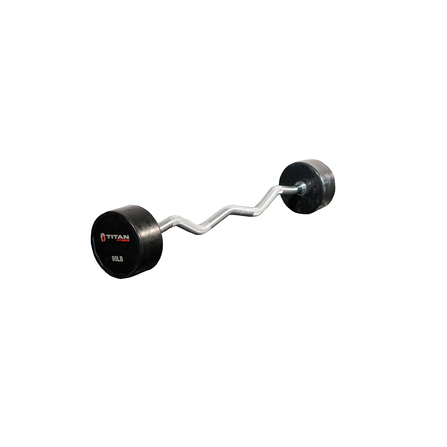 Scratch and Dent - Rubber Fixed Barbell | EZ Curl | 90 LB - FINAL SALE