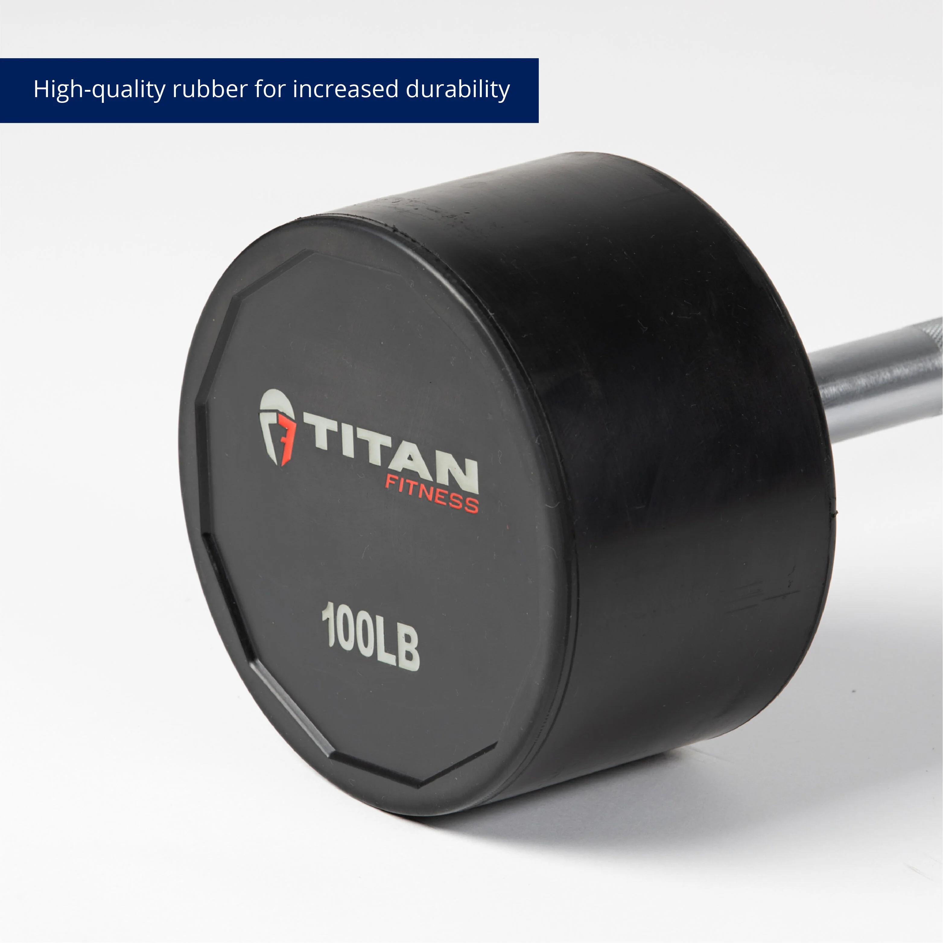 Scratch and Dent - Rubber Fixed Barbell | Straight | 100 LB - FINAL SALE - Image 6