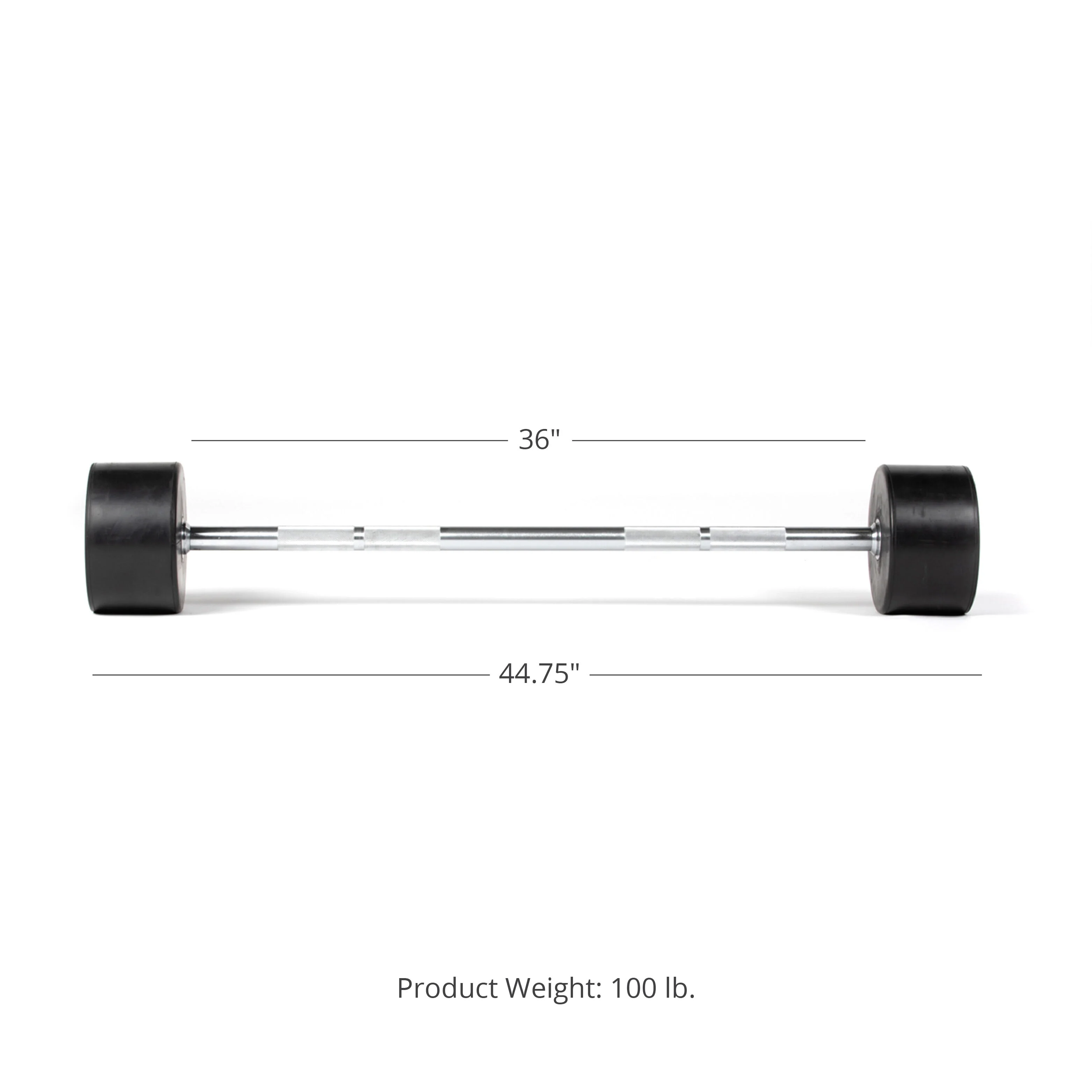 Scratch and Dent - Rubber Fixed Barbell | Straight | 100 LB - FINAL SALE - Image 7