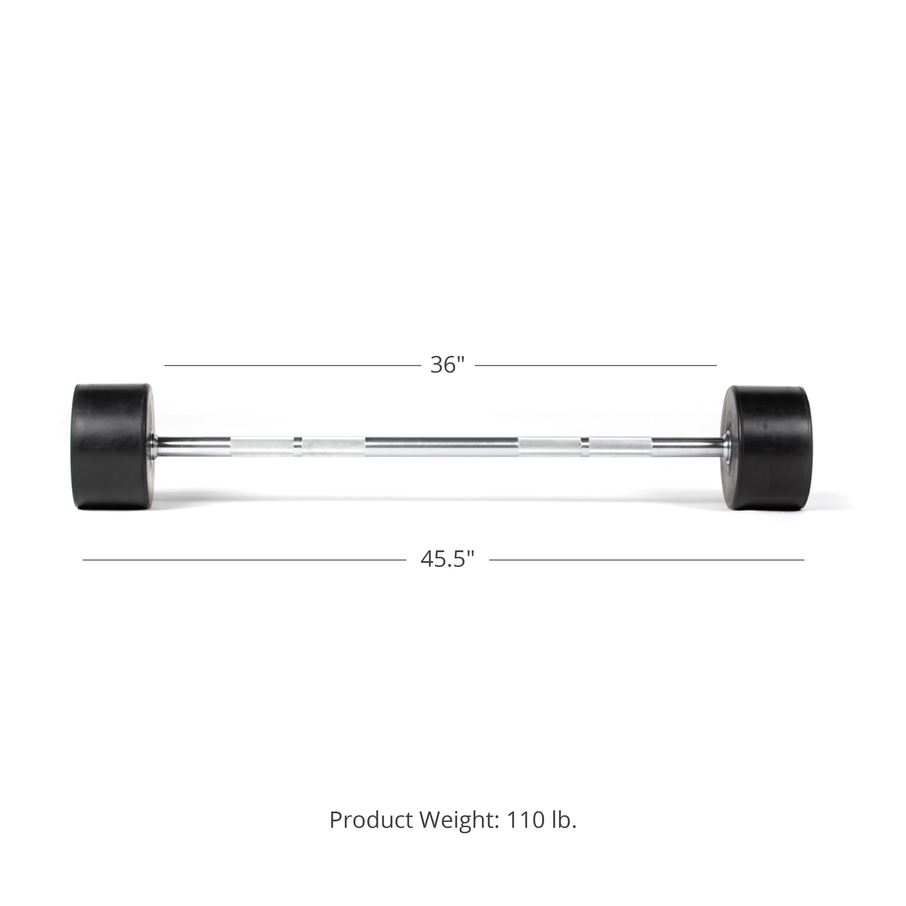 Scratch and Dent - Rubber Fixed Barbell | Straight | 110 LB - FINAL SALE - Image 7