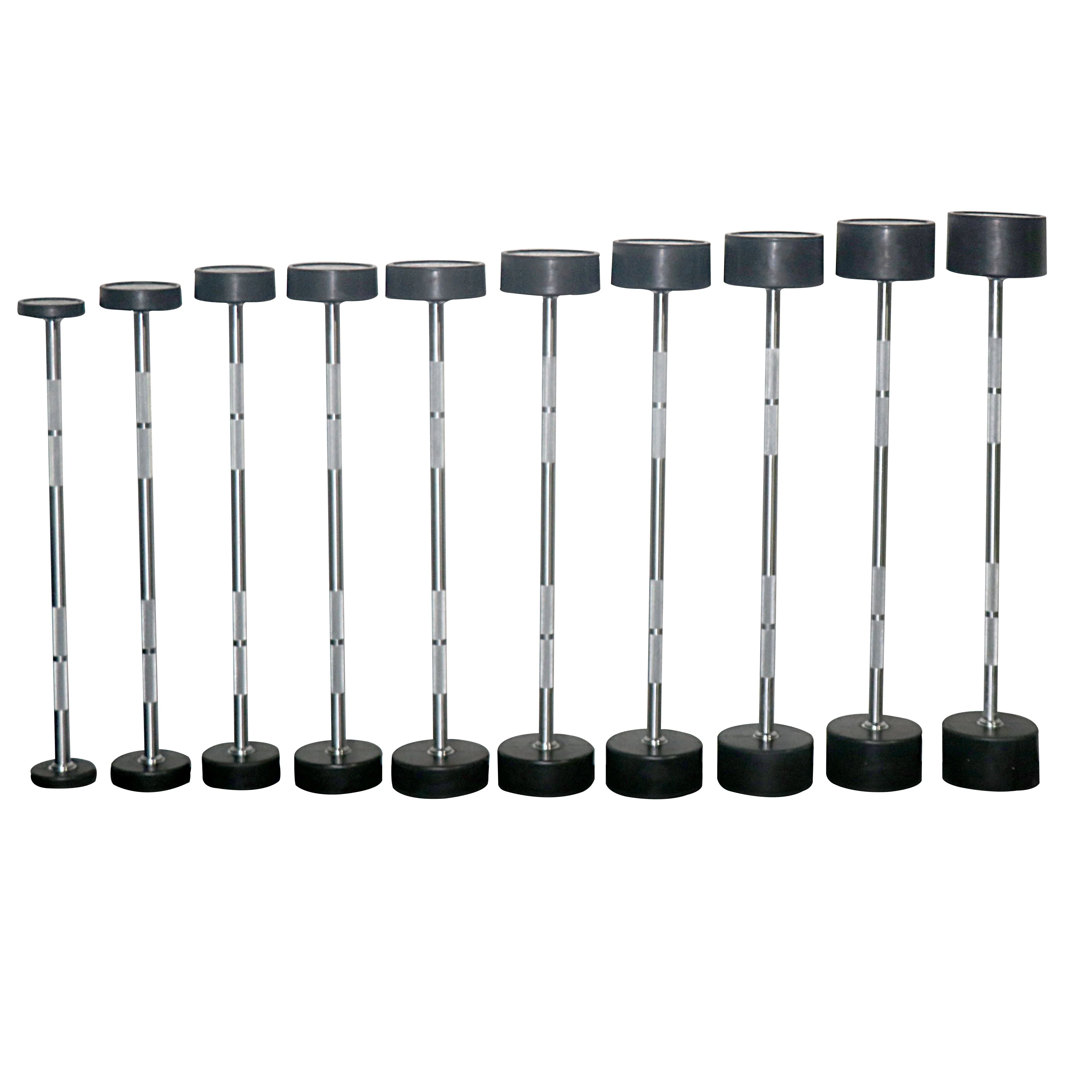 Scratch and Dent - Rubber Fixed Barbell | Straight | 20 - 110 LB Set - FINAL SALE