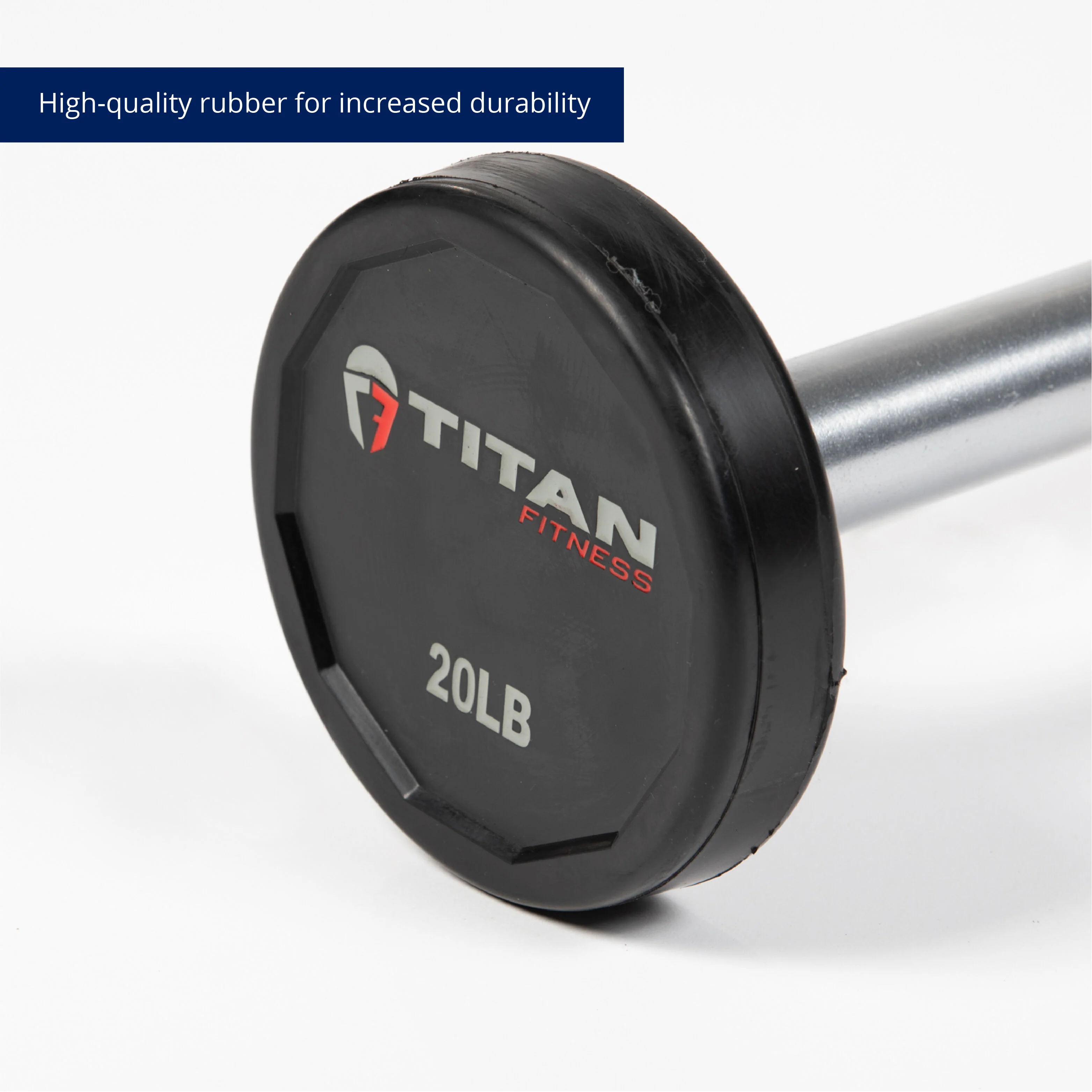 Scratch and Dent - Rubber Fixed Barbell | Straight | 20 LB - FINAL SALE - Image 7
