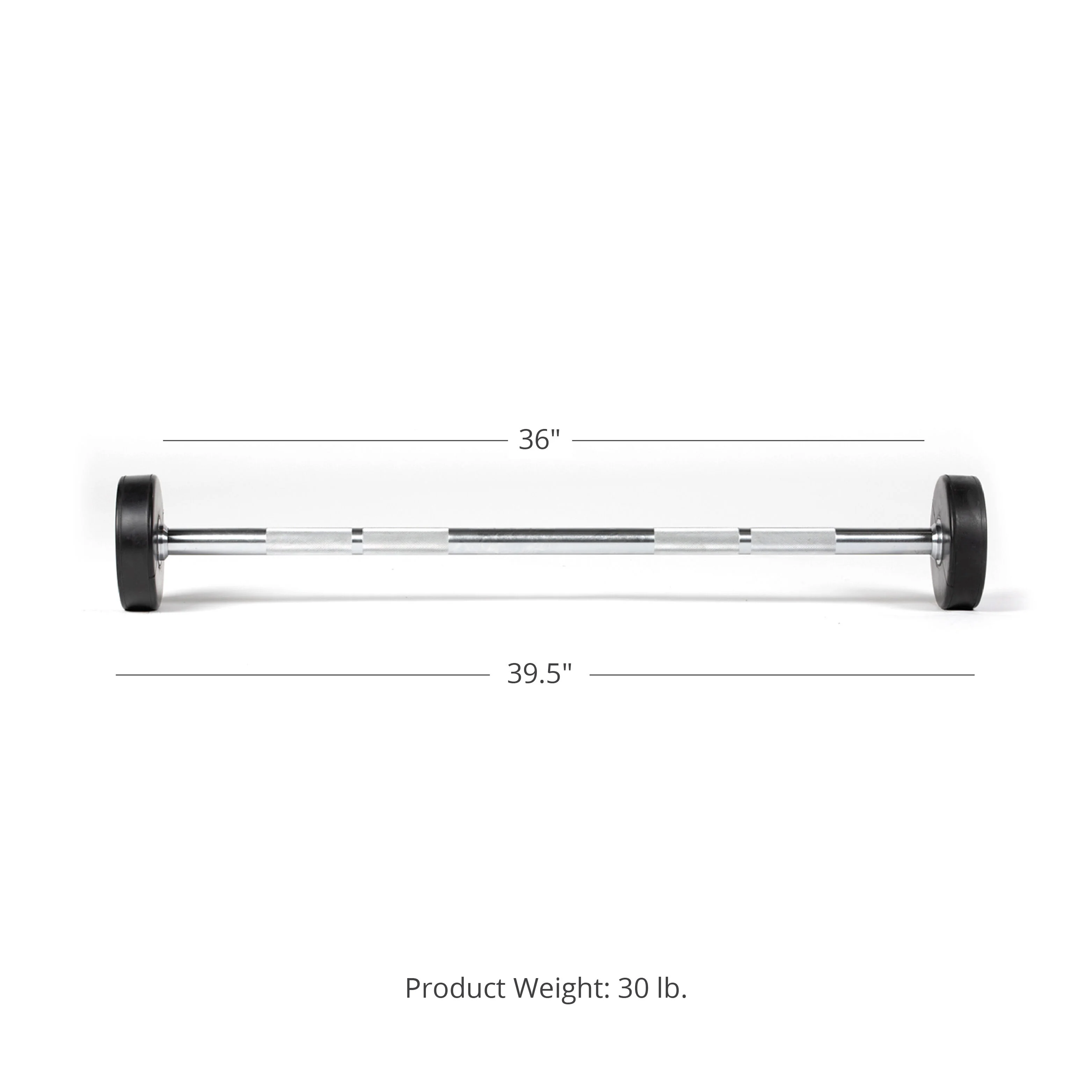 Scratch and Dent - Rubber Fixed Barbell | Straight | 30 LB - FINAL SALE - Image 2