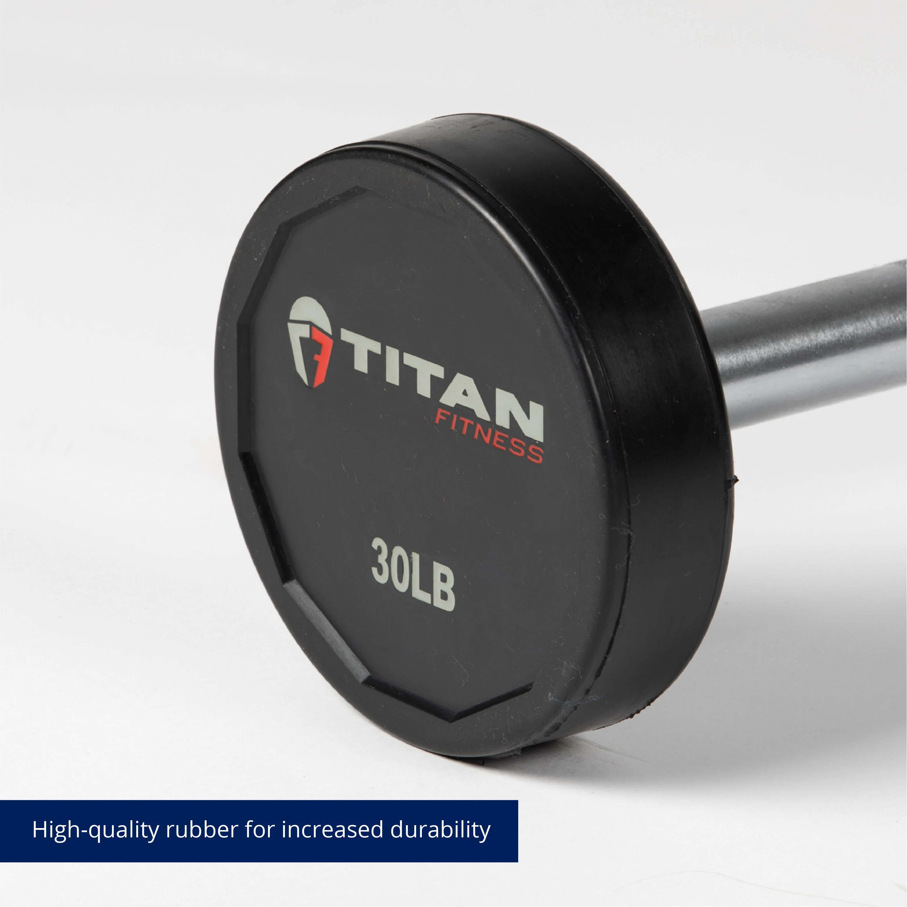 Scratch and Dent - Rubber Fixed Barbell | Straight | 30 LB - FINAL SALE - Image 7