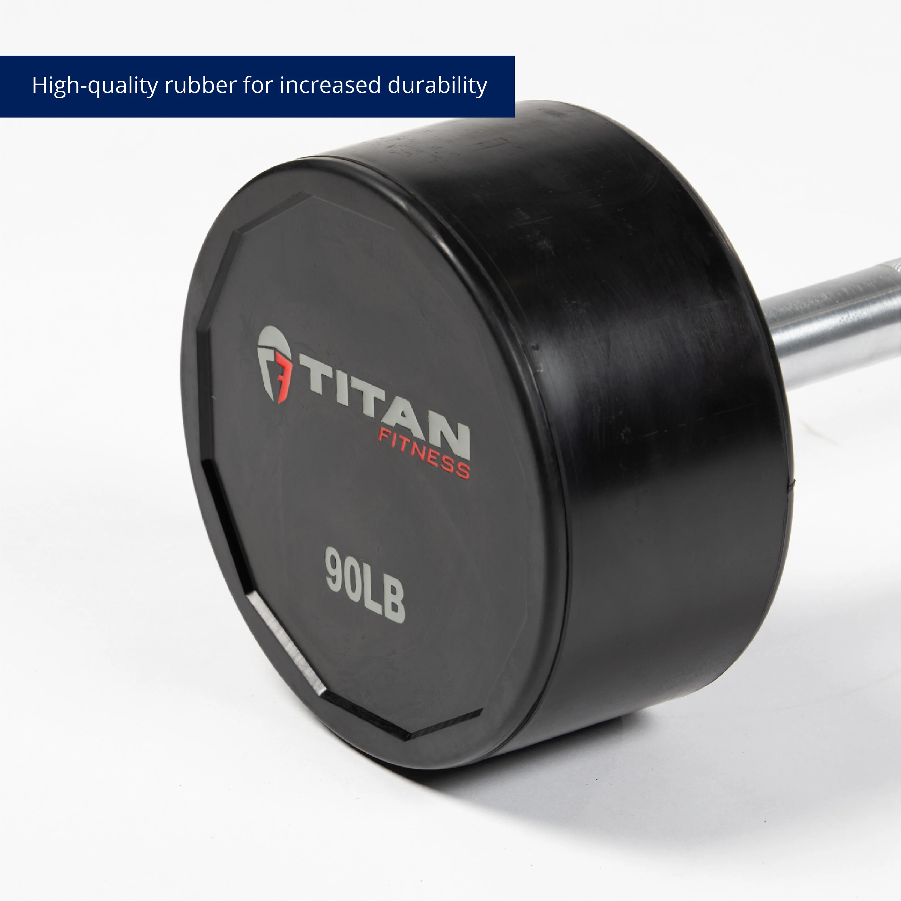 Scratch and Dent - Rubber Fixed Barbell | Straight | 90 LB - FINAL SALE - Image 7