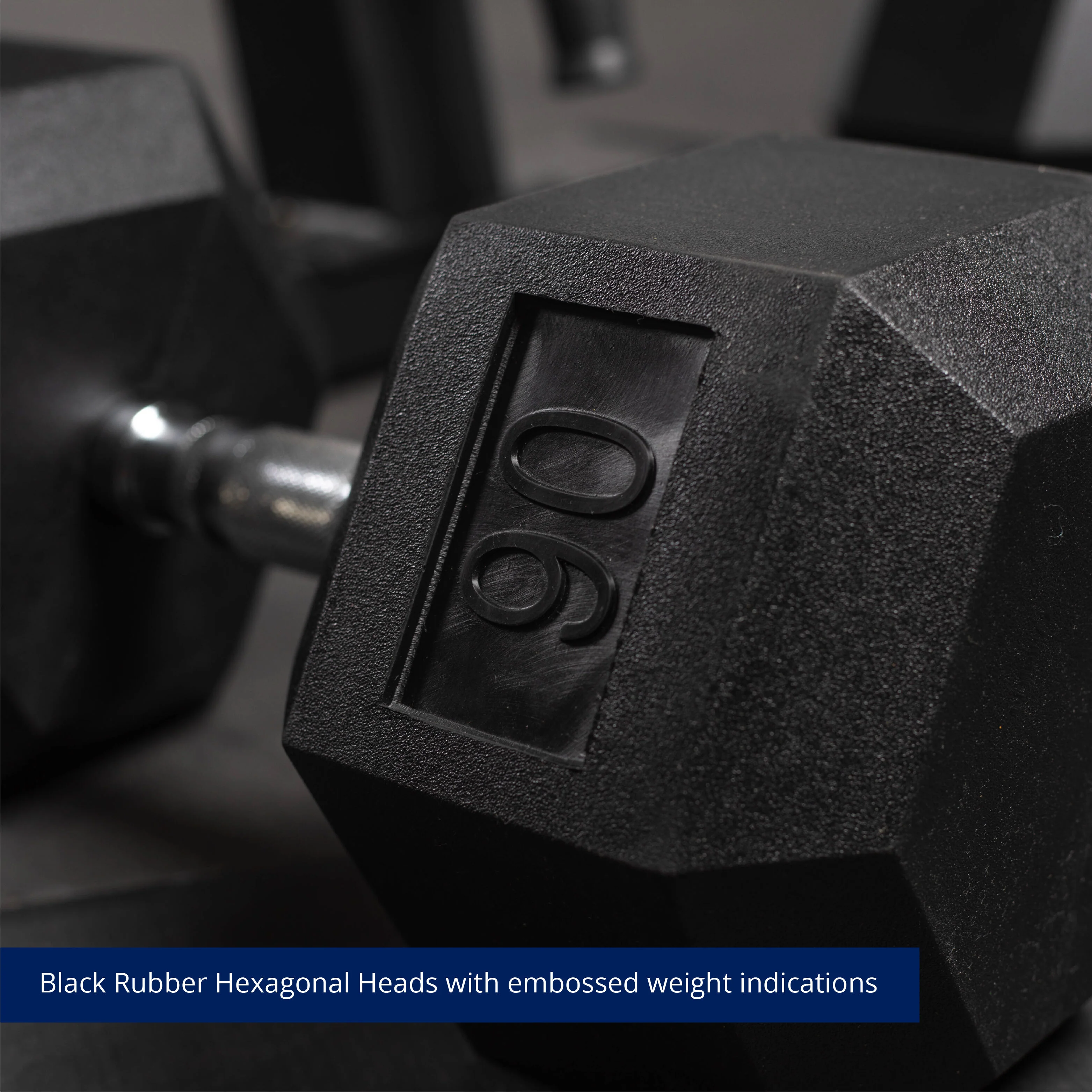 Scratch and Dent, 90 LB Rubber Hex Dumbbell - Image 2