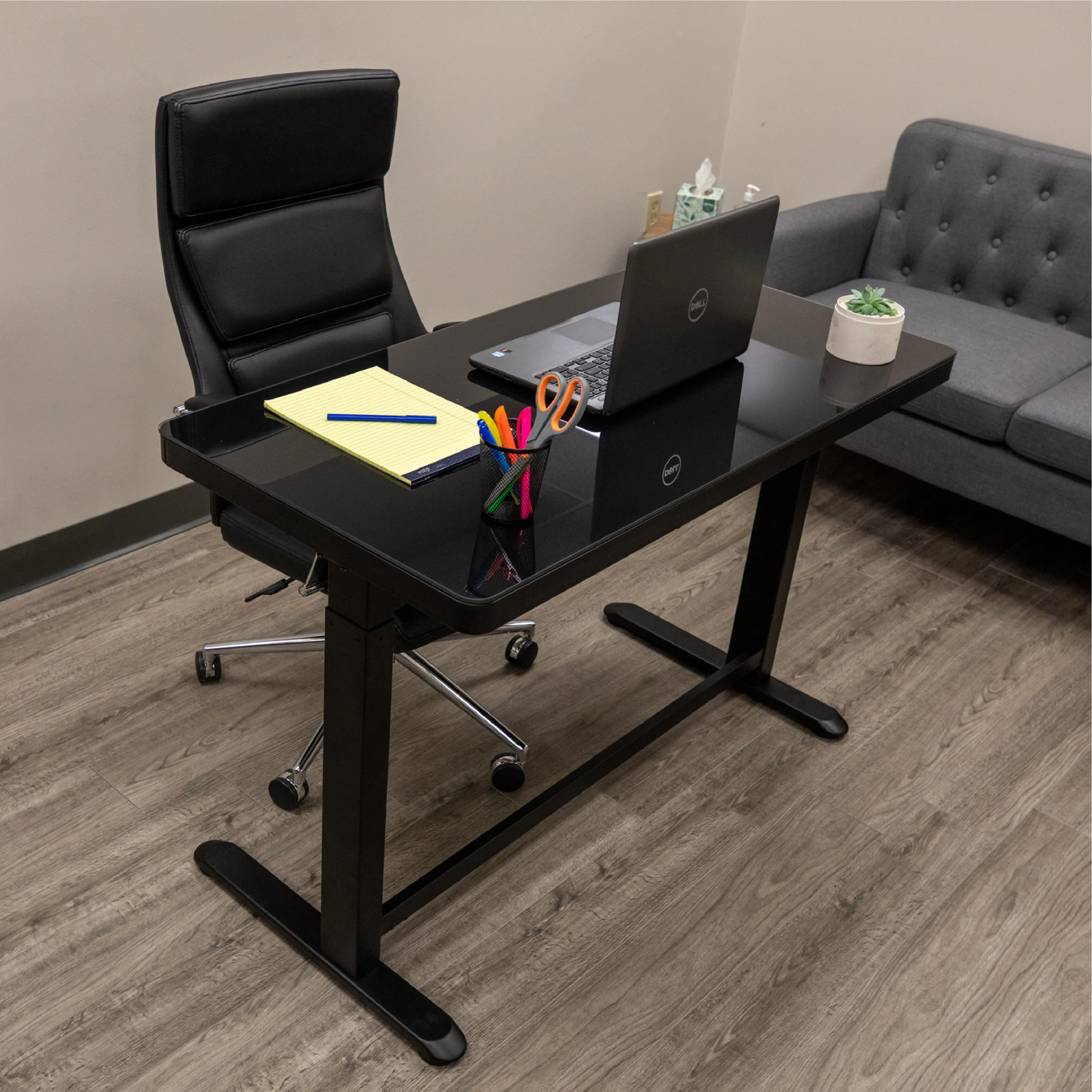 Scratch and Dent - Titan Adjustable Glass Top Standing Desk - FINAL SALE - Image 2