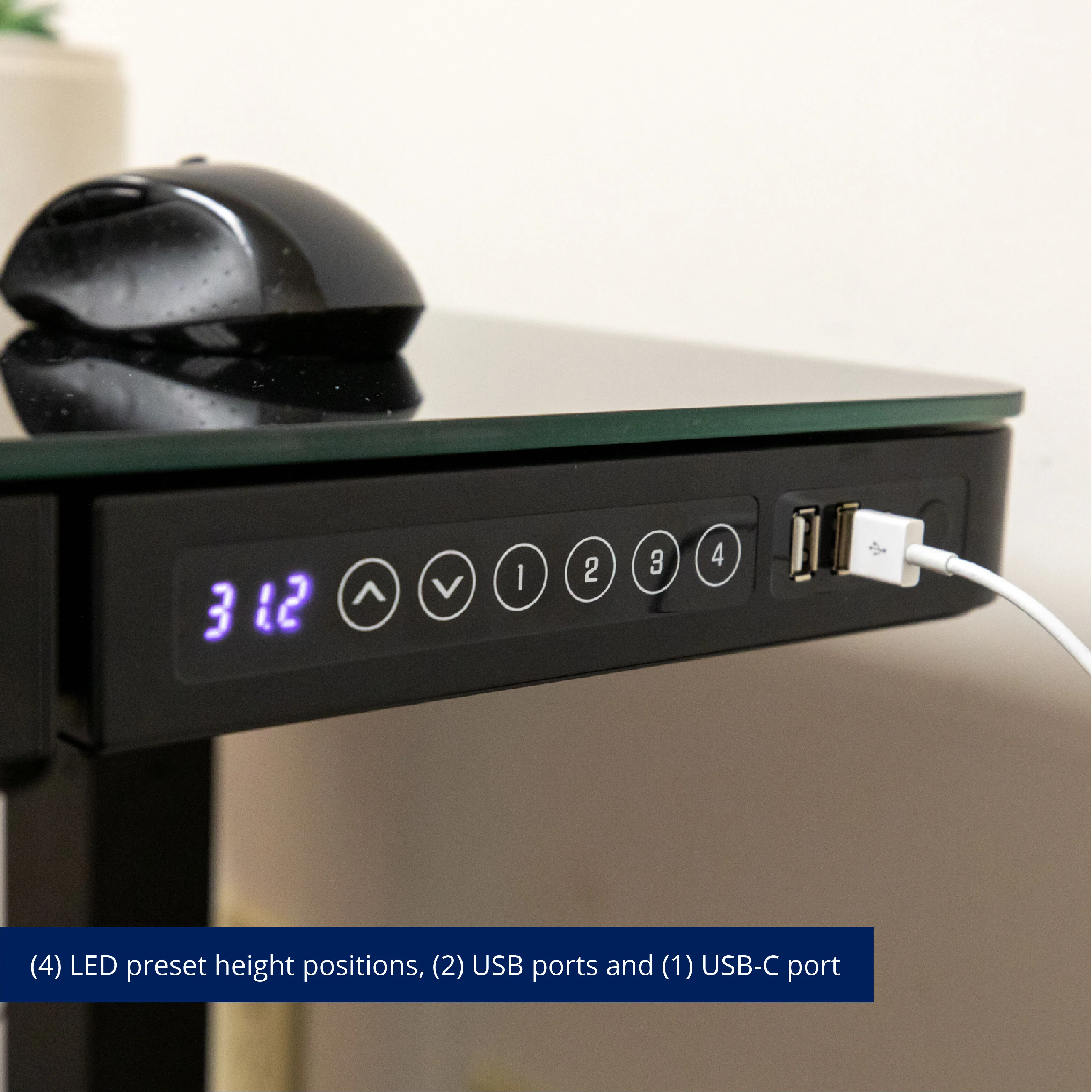 Scratch and Dent - Titan Adjustable Glass Top Standing Desk - FINAL SALE - Image 4