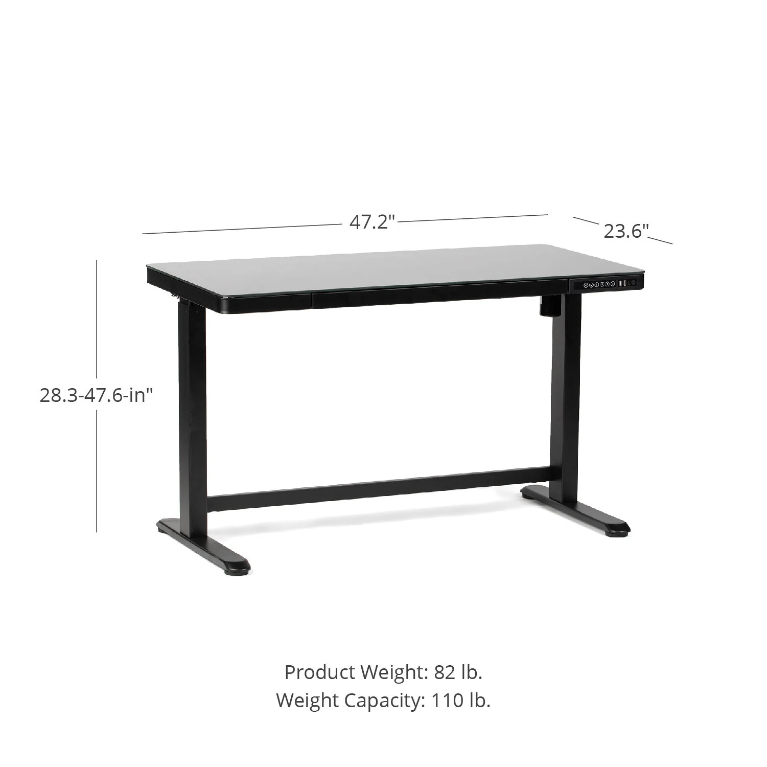 Scratch and Dent - Titan Adjustable Glass Top Standing Desk - FINAL SALE - Image 9