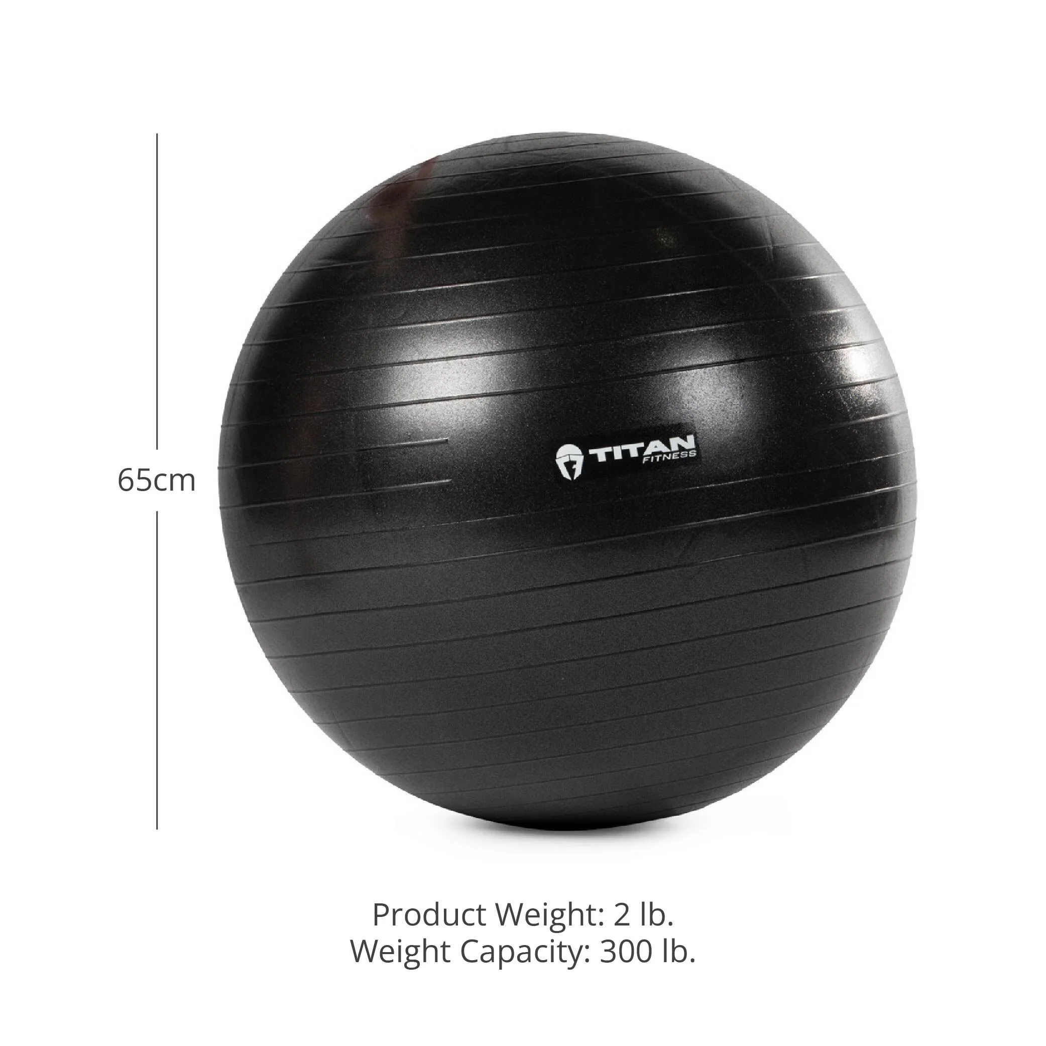 65cm Black Exercise Stability Ball - Image 4