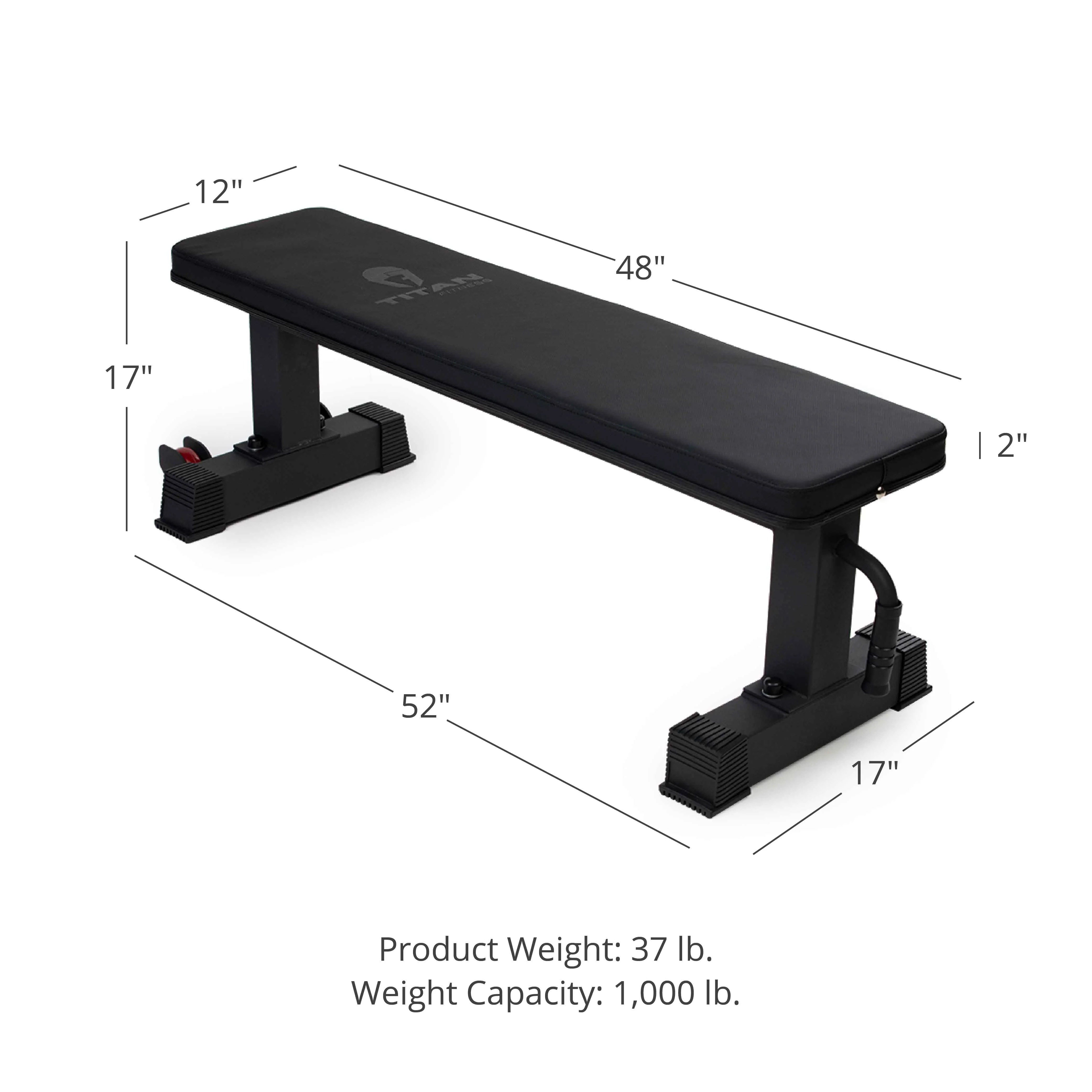Scratch and Dent - Titan Fitness Flat Weight Bench 1,000 lbs. Capacity w/ Handle & Wheels - FINAL SALE - Image 2