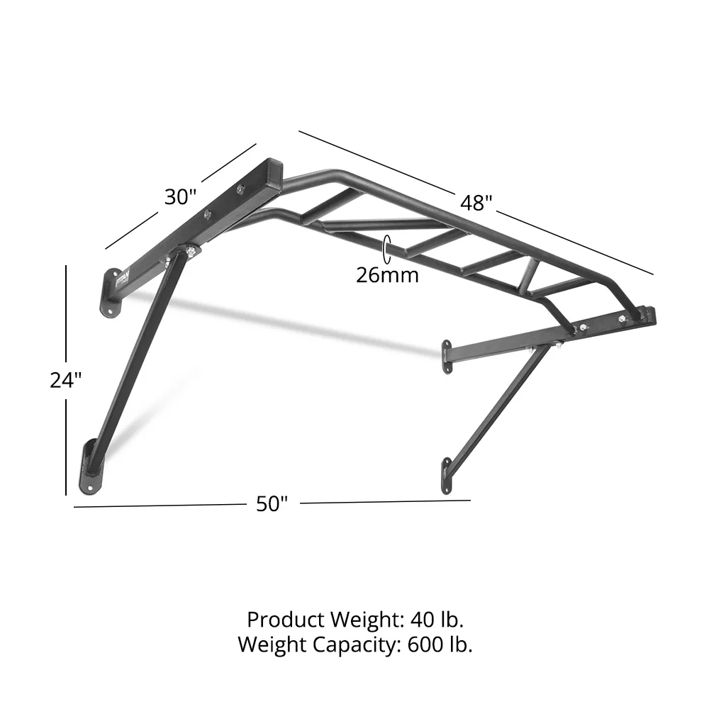 48" Wall Mounted Multi Pull-Up Bar - Image 8