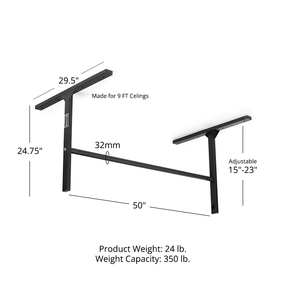 Medium Adjustable Ceiling Wall-Mount Pull-Up Bar - Image 8