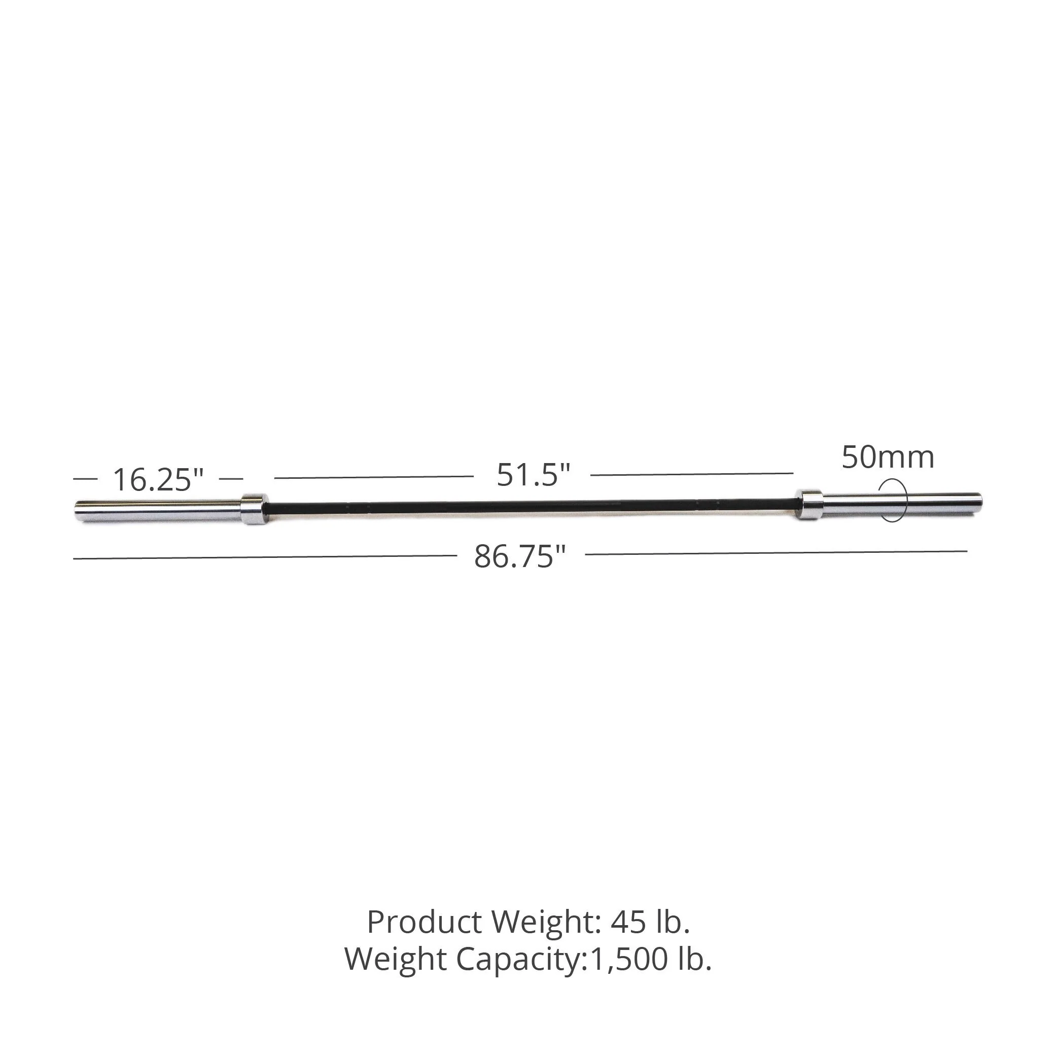 Scratch and Dent - TITAN Series Cerakote Olympic Barbell | Black Cerakote - FINAL SALE - Image 9