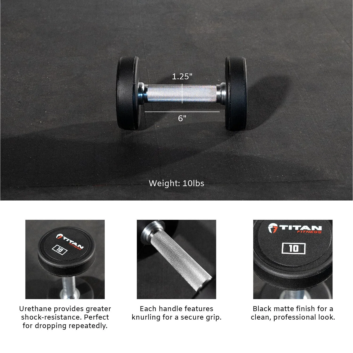 Scratch and Dent - Urethane Dumbbell | 10 LB | Single - FINAL SALE - Image 2