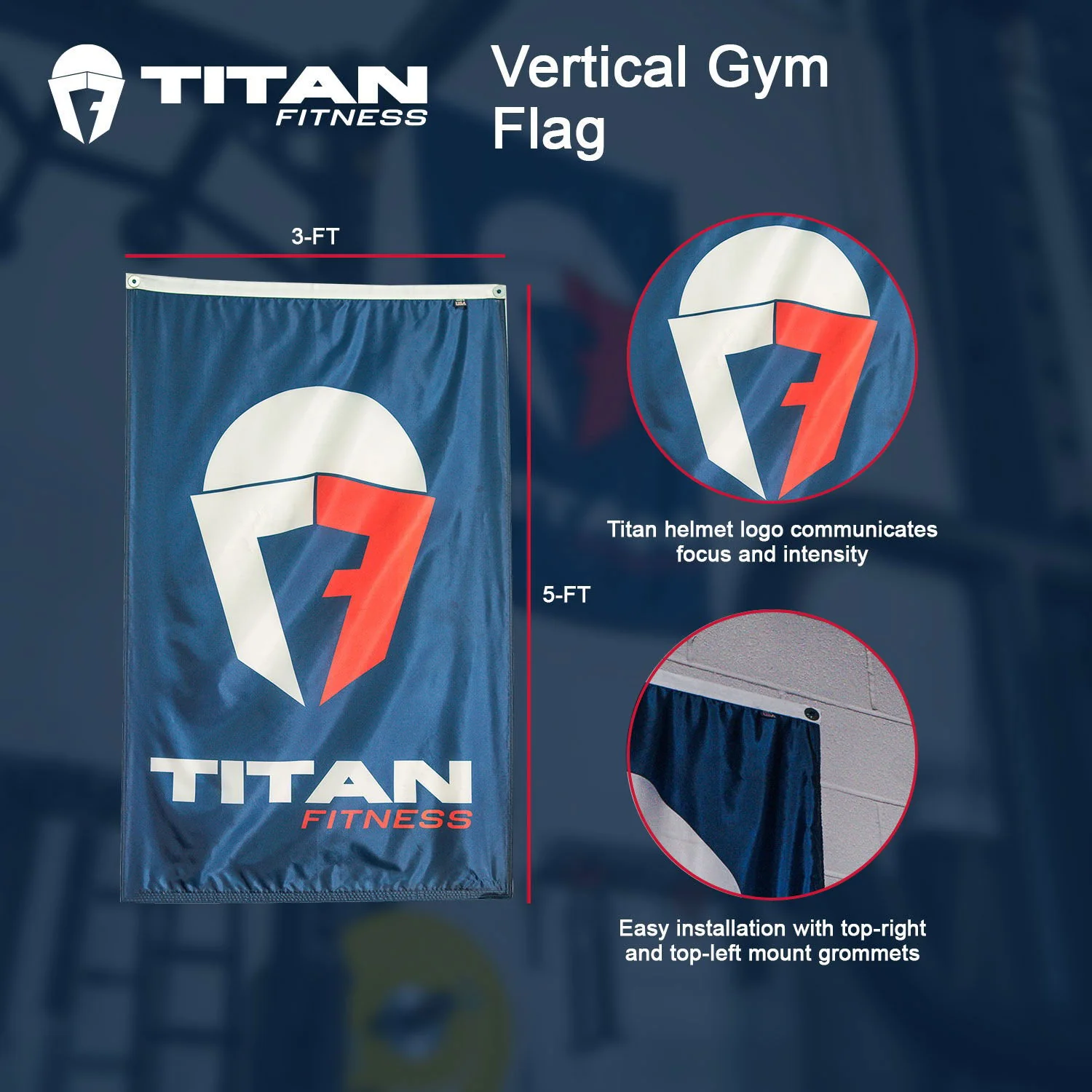 Scratch and Dent -Vertical Gym Flag - FINAL SALE - Image 3