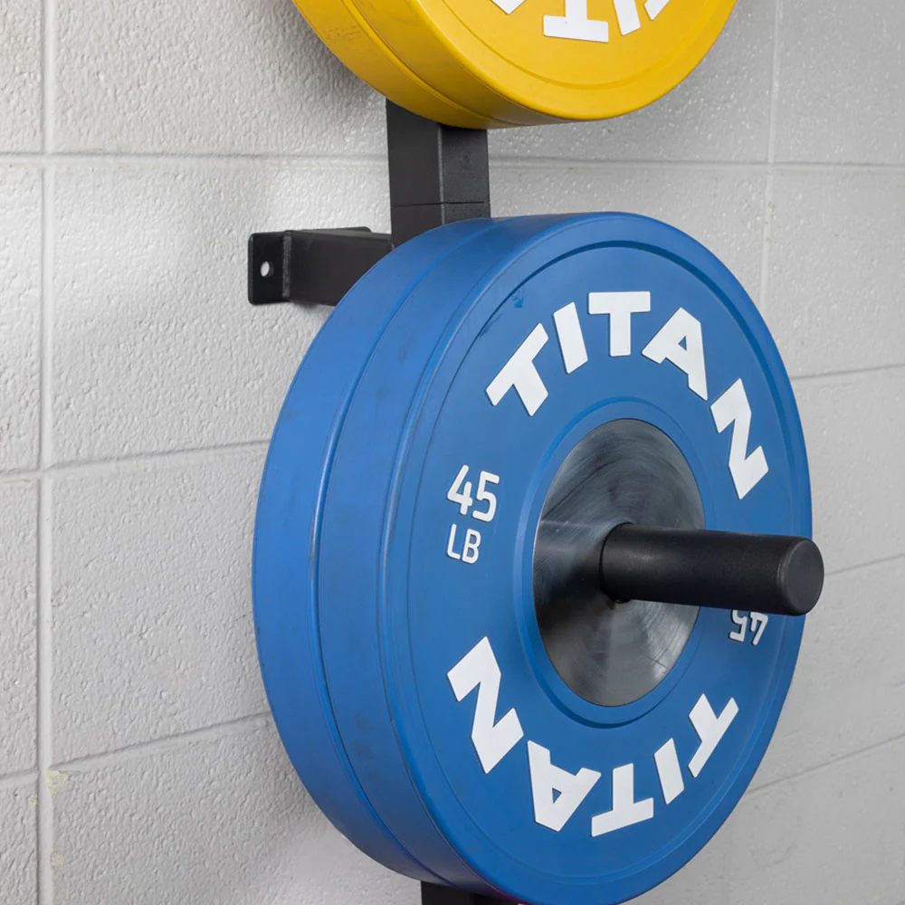Wall Mounted 4-Peg Olympic Bumper Plate Weight Rack - Image 4