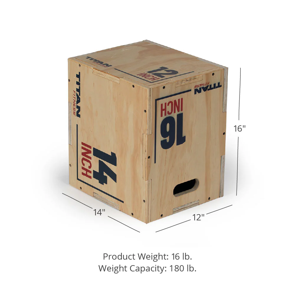 Youth 3-in-1 Wooden Plyometric Box – 12" x 14" x 16" - Image 5